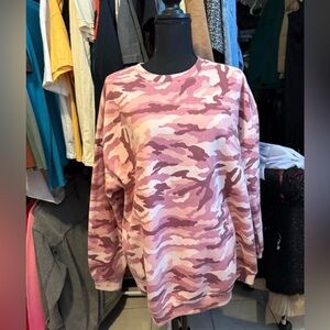 Forever 21 Pink Camouflage Crewneck Sweatshirt